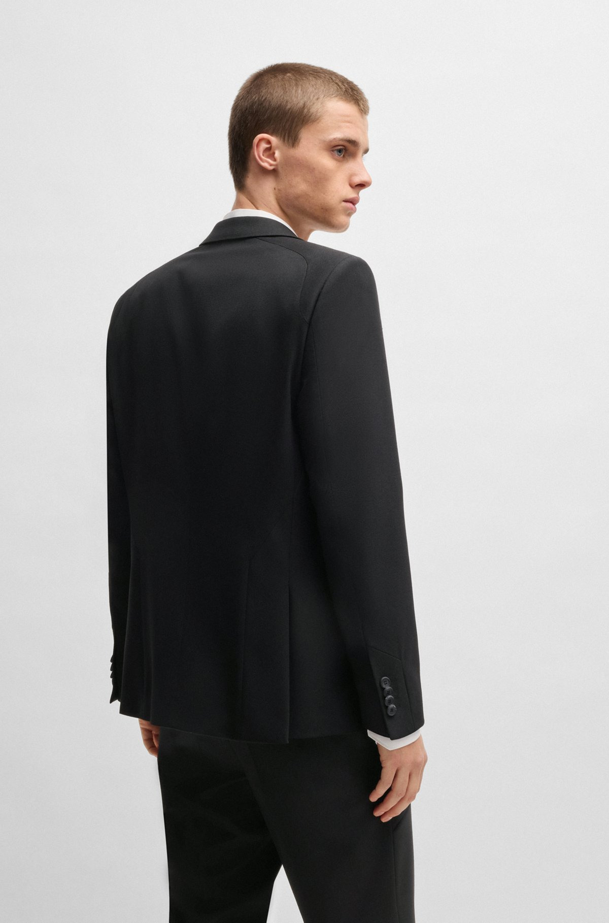 SLIM-FIT SUIT JACKET IN WOOL TWILL - 4