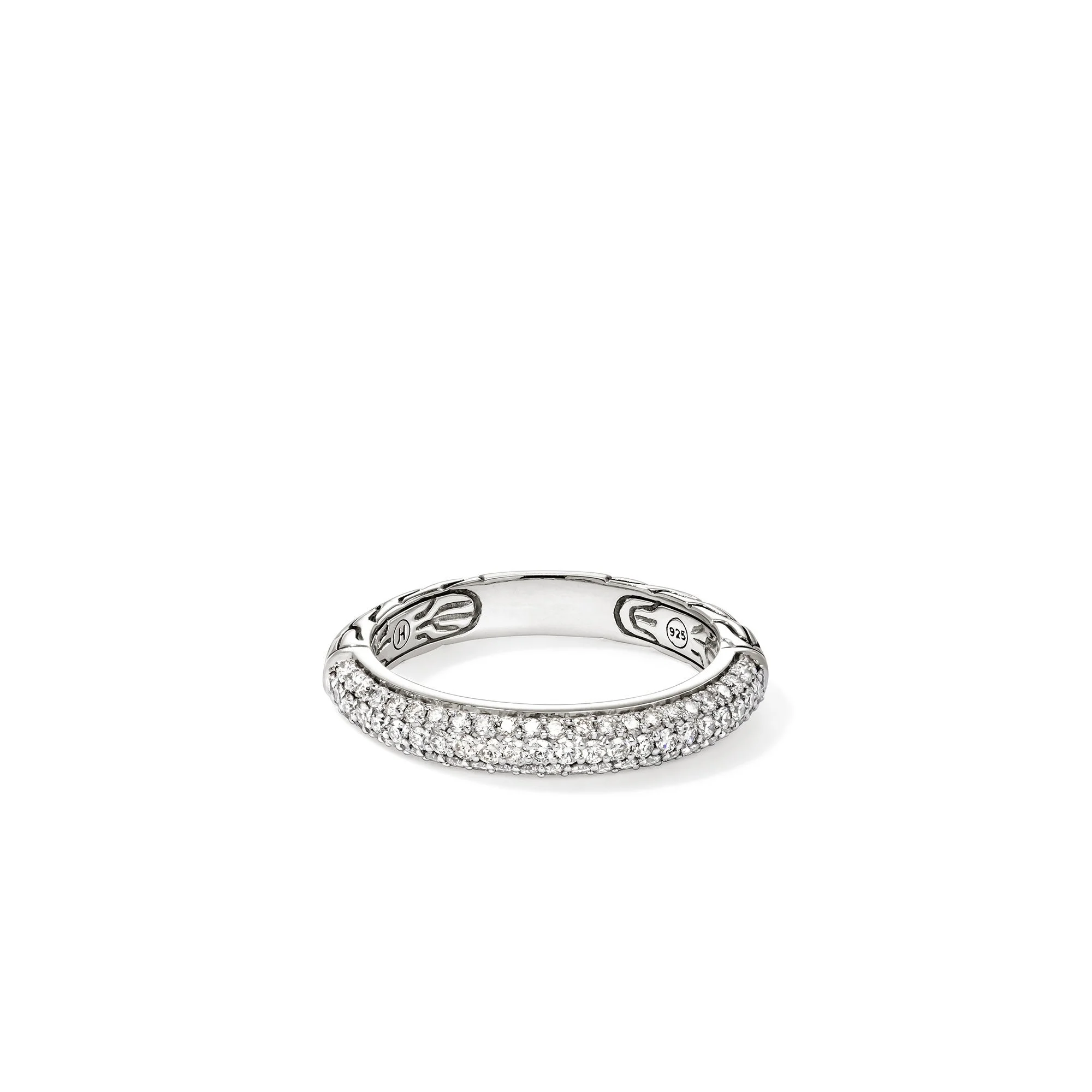 JH Essential Pavé Band Ring, Sterling Silver, Diamonds, 3.5MM - 1