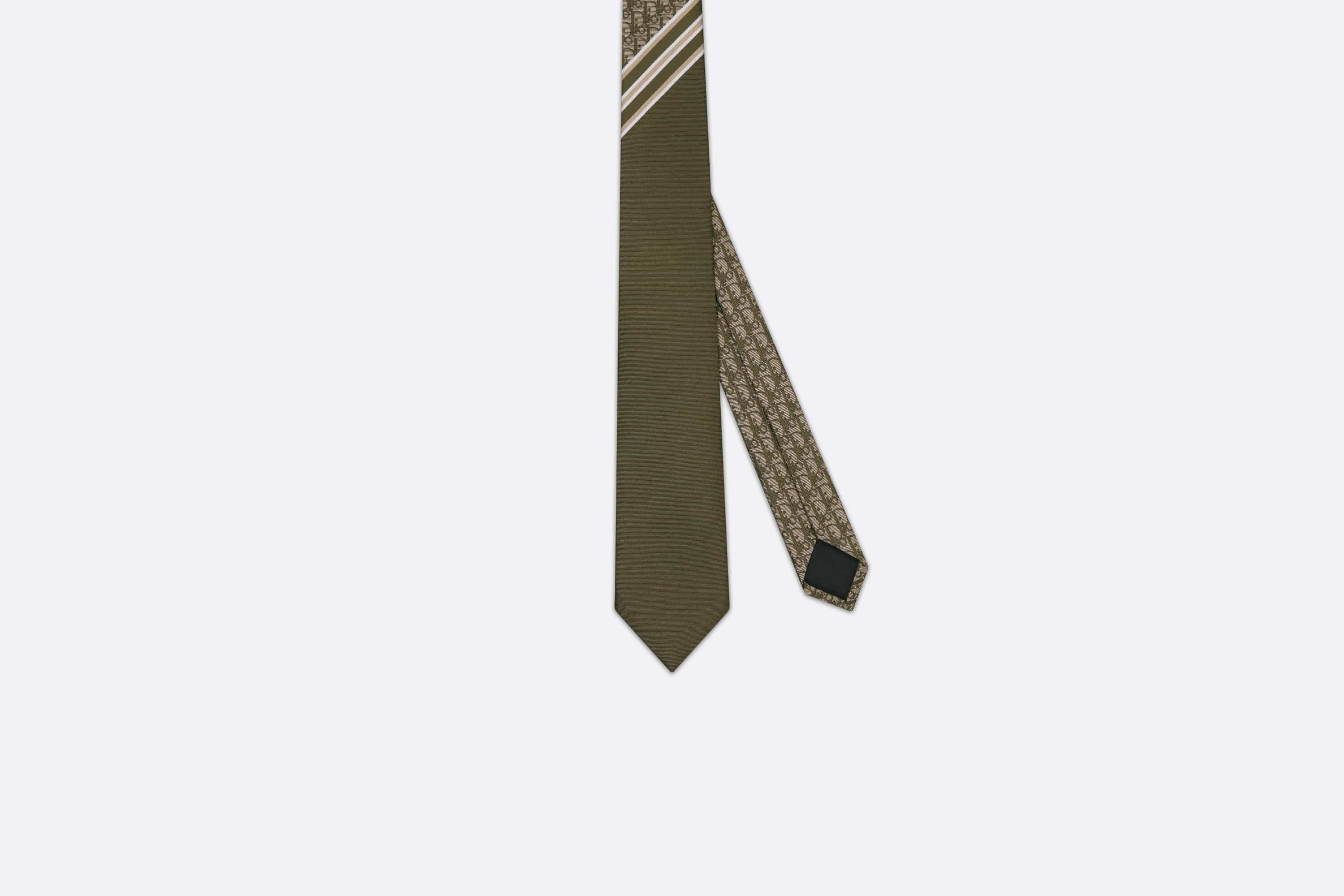 Striped Dior Oblique Tie - 1
