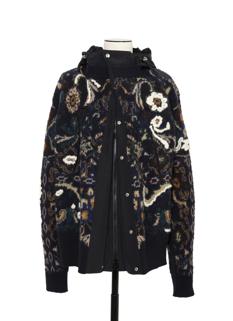 sacai Floral Jacquard Knit Blouson outlook