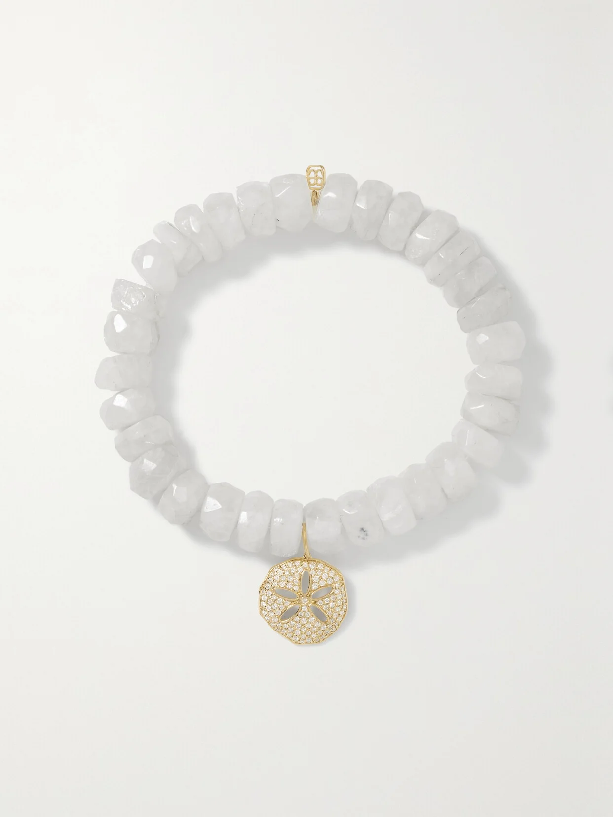 Large Sand Dollar 14-karat Gold, Moonstone And Diamond Bracelet - 1