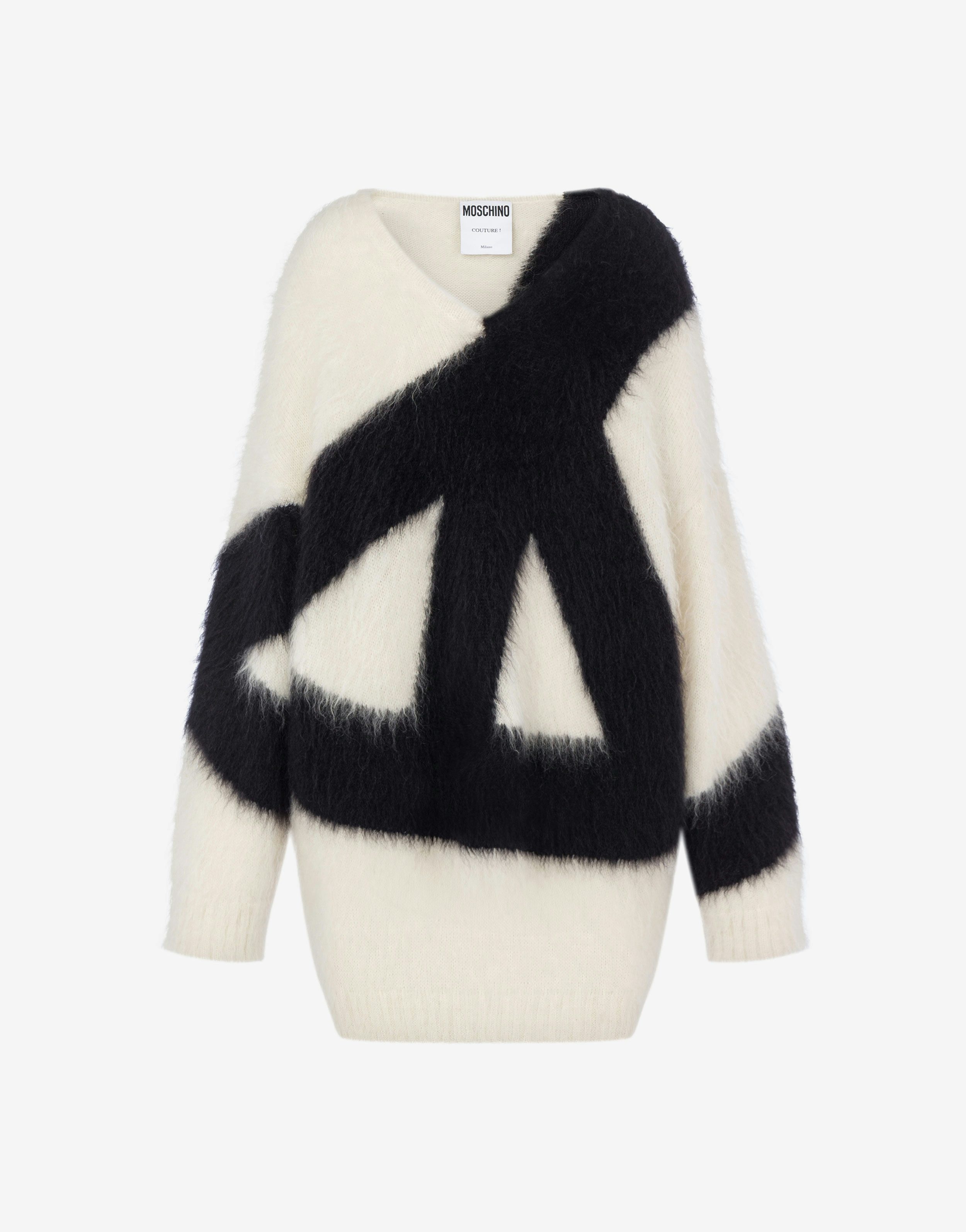 DRESS IN BRUSHED MOHAIR PEACE SYMBOL - 1