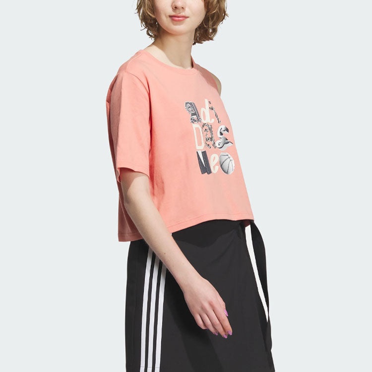 (WMNS) adidas Neo Graphic T-Shirts 'Pink' IK7671 - 4