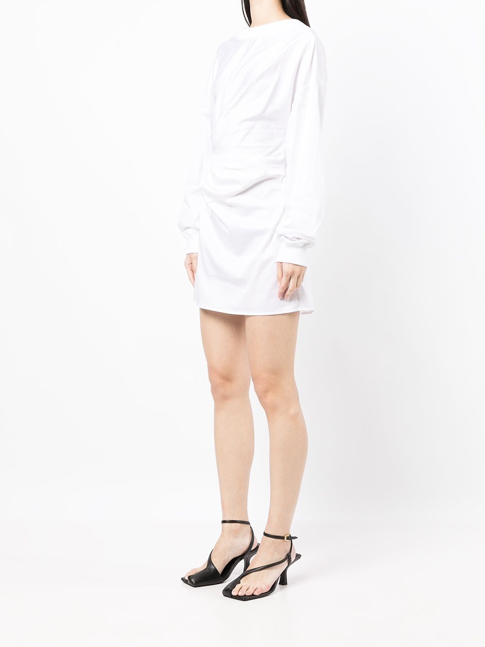 ruched long-sleeve dress - 3