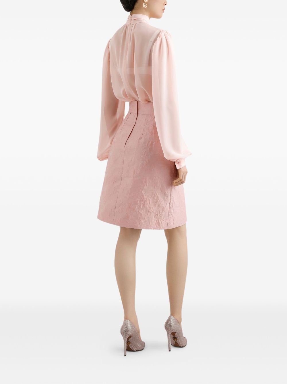 jacquard button-embellished skirt - 3