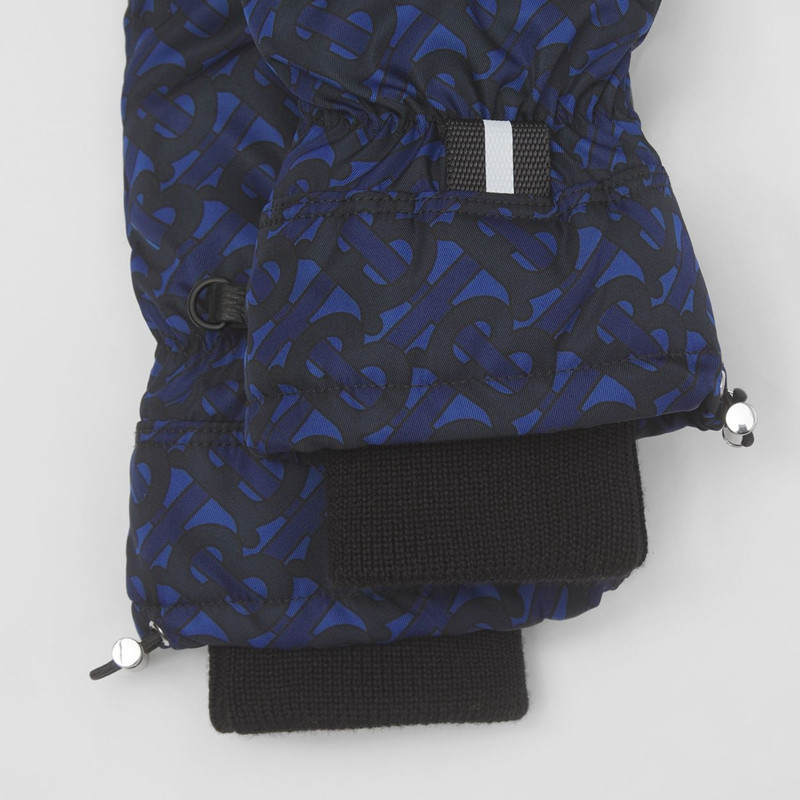 Burberry Monogram Print Nylon and Deerskin Gloves outlook