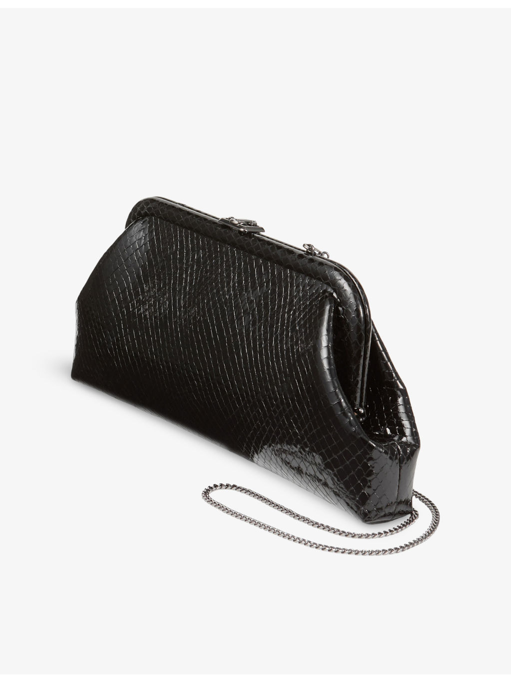 Skylar Snake-Printed Leather Clutch - 2
