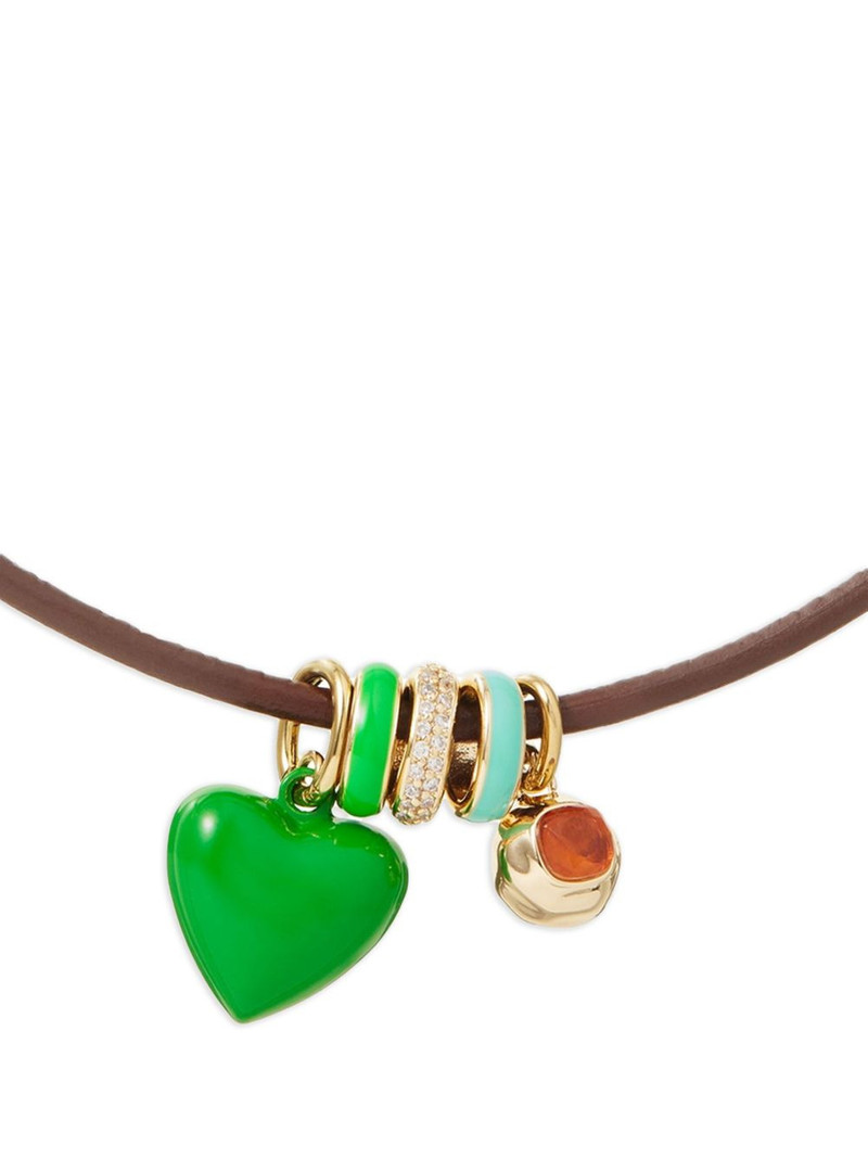 ROXANNE ASSOULIN heart-charm leather necklace outlook