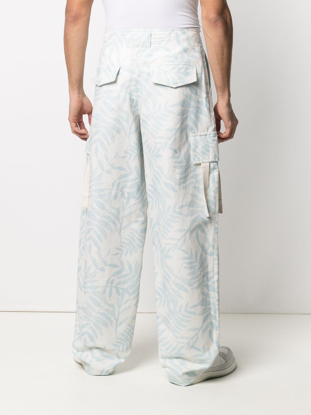 leaf print cargo trousers - 4