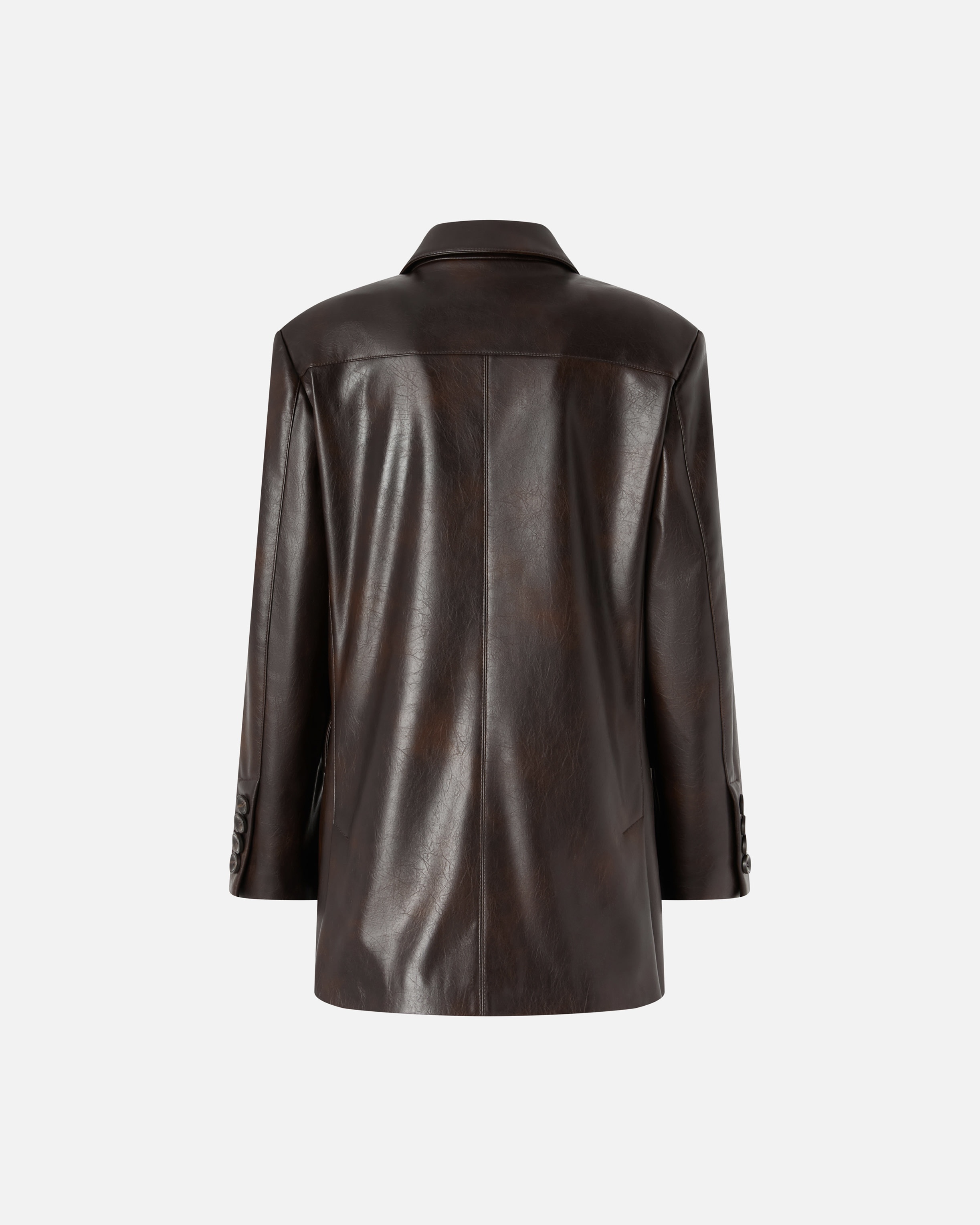 LEATHER-EFFECT CLASSIC BLAZER - 6