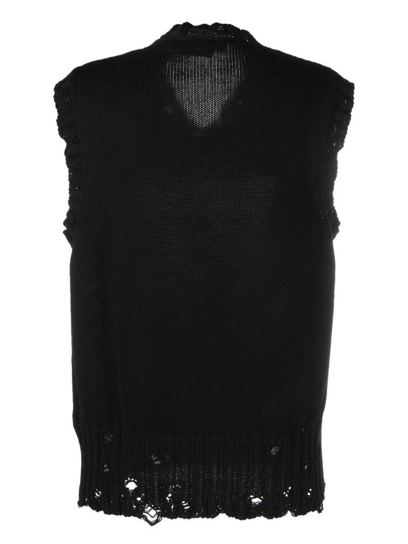 distressed knitted tank top - 2