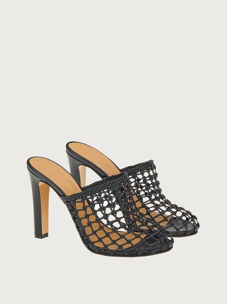 WOVEN HIGH HEEL MULE - 5