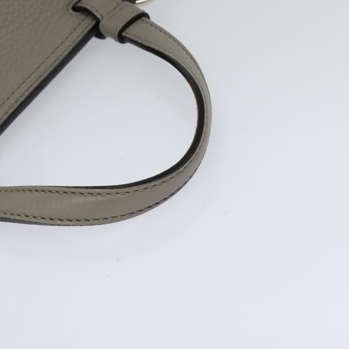 GUCCI Bamboo Daily Hand Bag Leather Gray Silver - 7