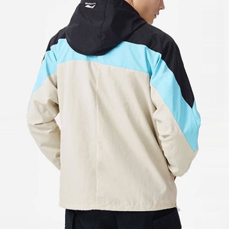 Li-Ning Logo Color Block Full Zip Hooded Jacket 'Black Oatmeal' AFDS033-5 - 4