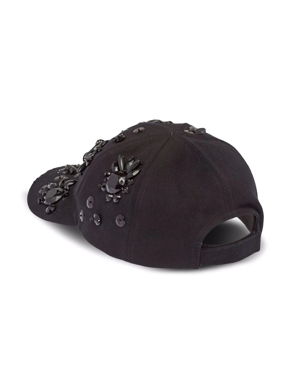 Drill floral-bead embellished cap - 2