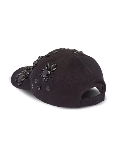 Miu Miu Drill floral-bead embellished cap outlook