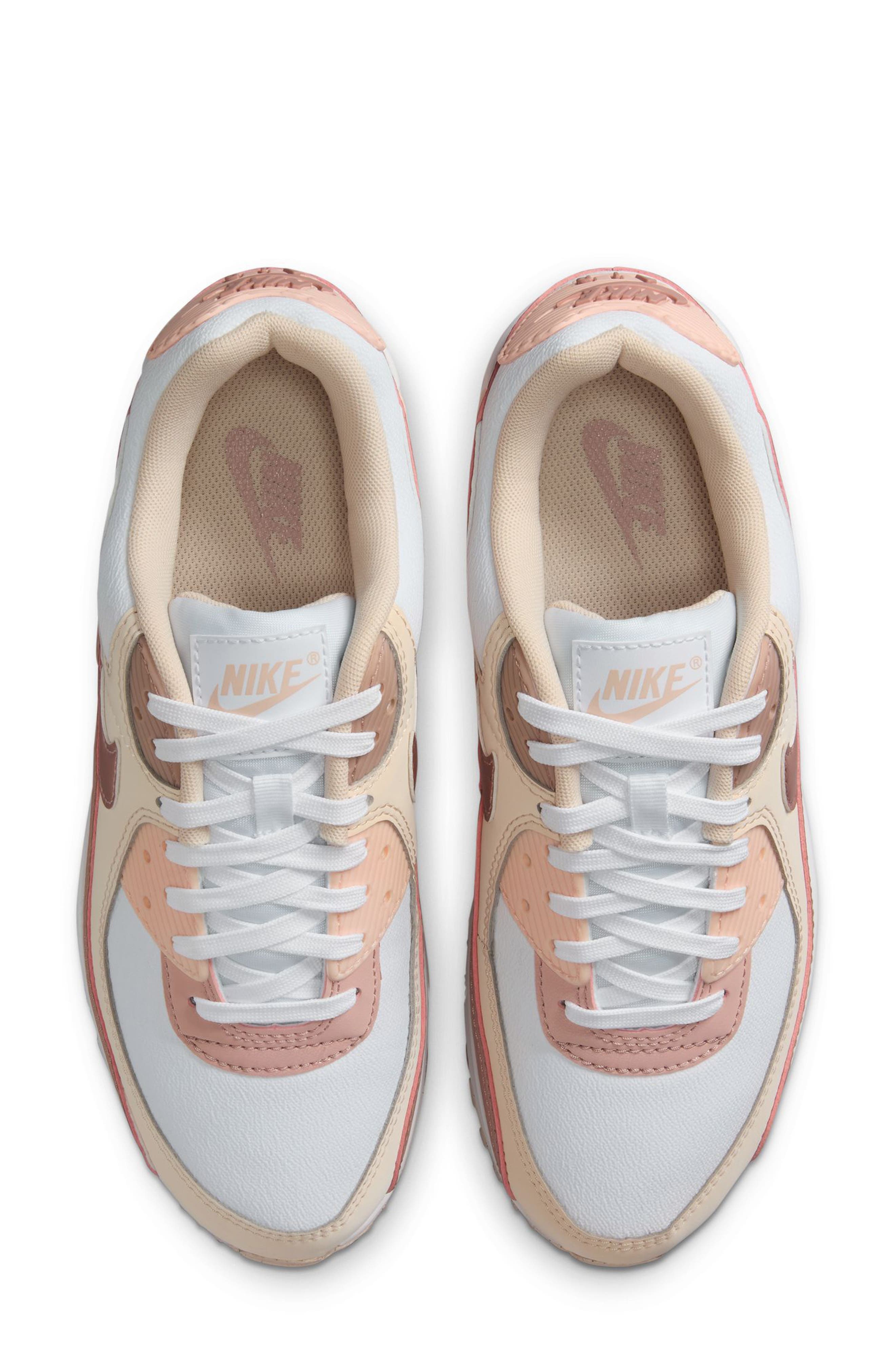 Nike Air Max 90 Next Nature Premium Sneaker in White/Pink/Coral at Nordstrom - 3