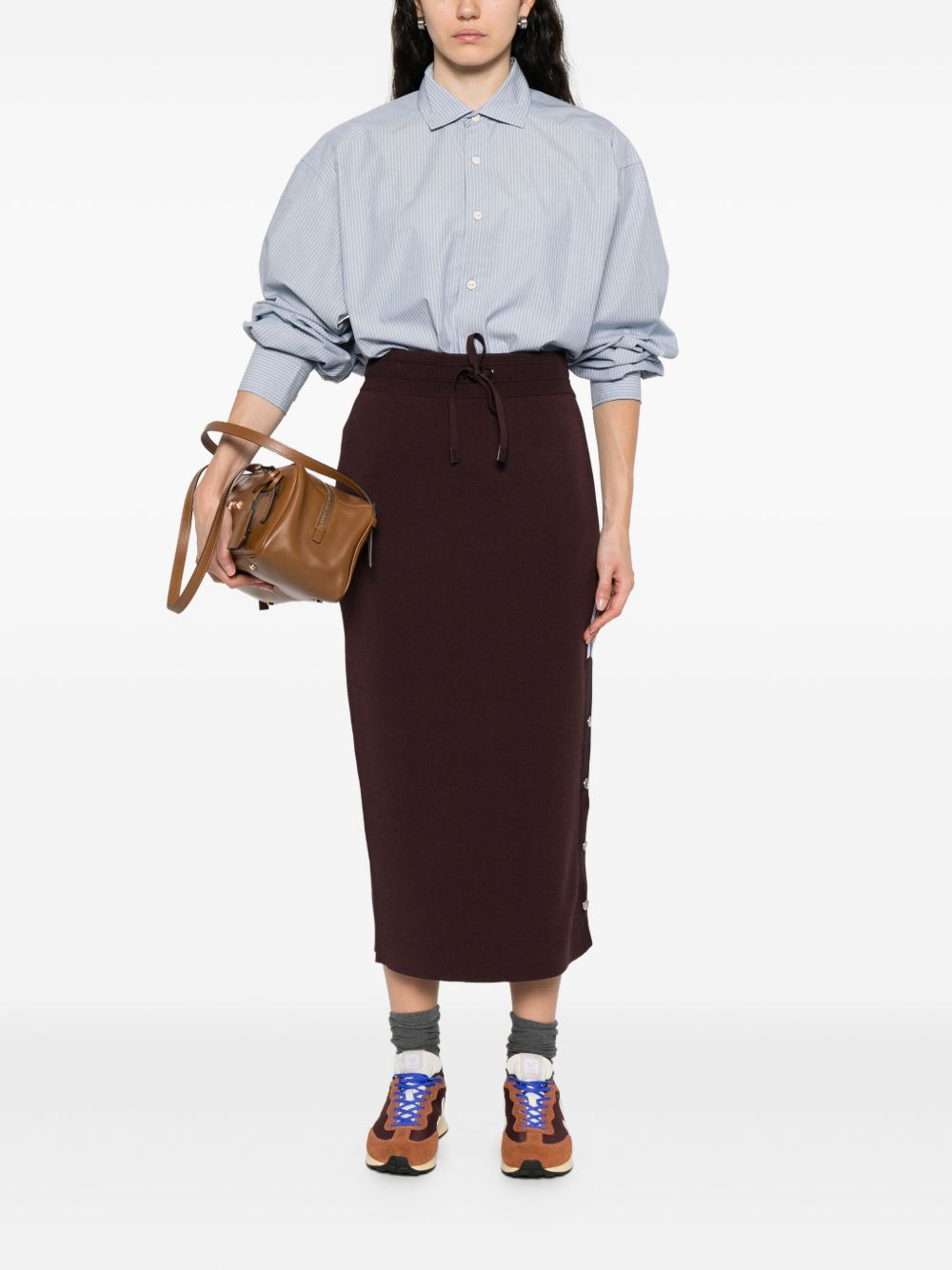 drawstring side-stripe skirt - 2