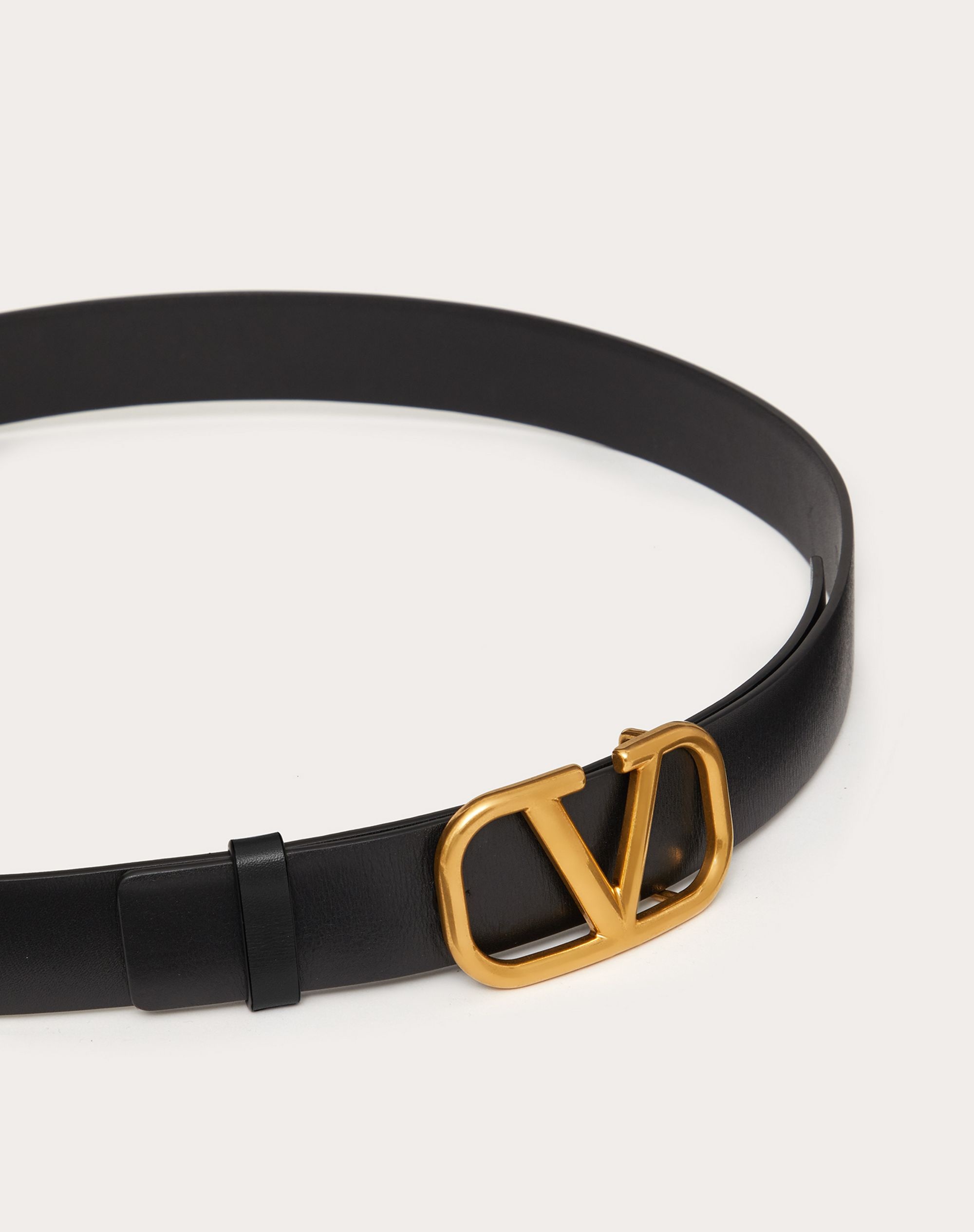 Shop Valentino Garavani Reversible Vlogo Signature Belt In Grainy