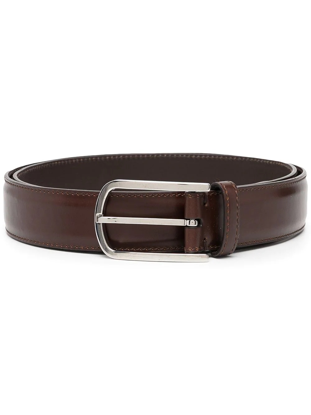 smooth-leather buckle belt - 1