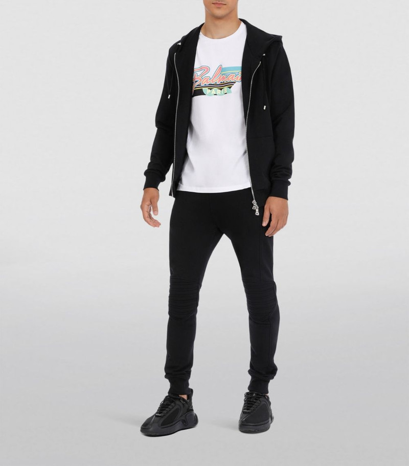 Balmain Zipped Monogram Sweatpants outlook
