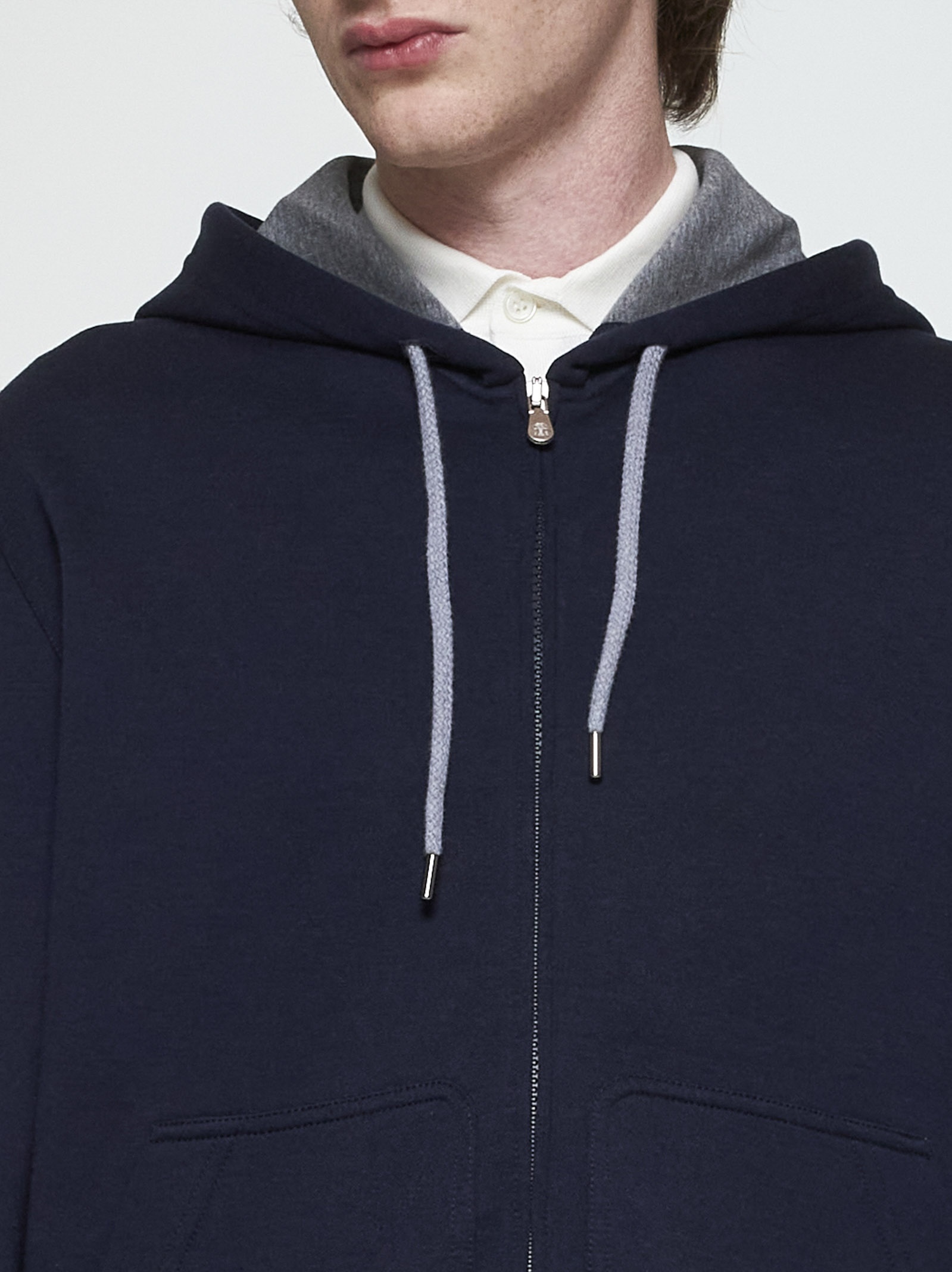 Brunello Cucinelli Cotton-blend zip-up hoodie