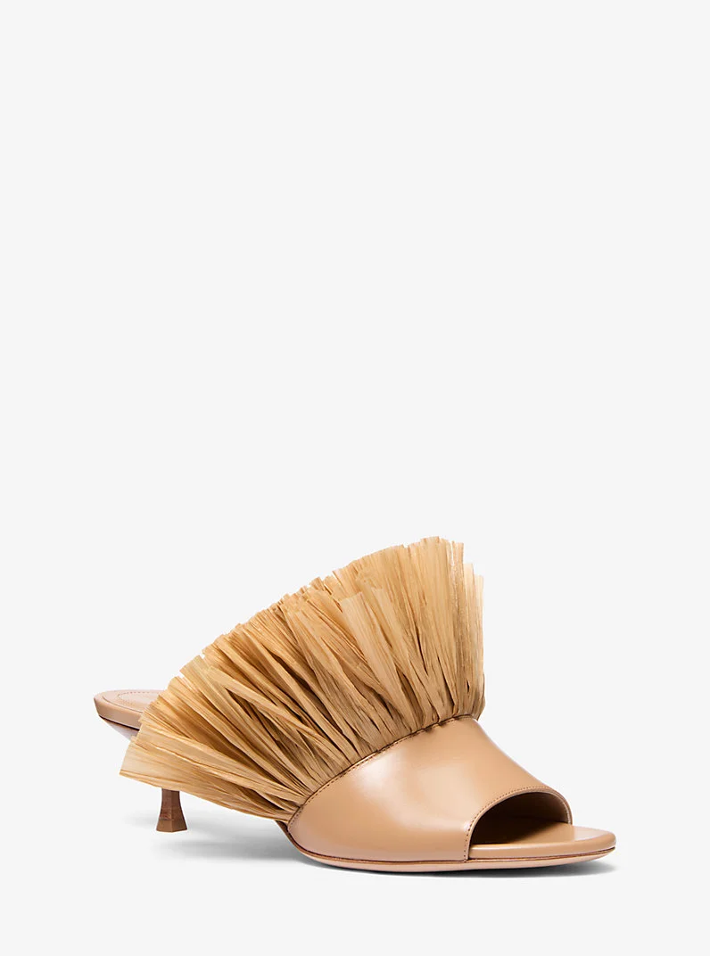 Catarina Leather and Fringe Mule - 1
