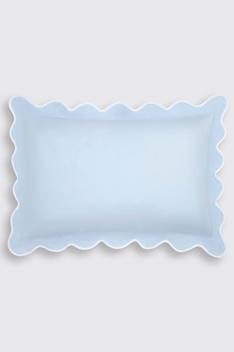 Chiara Pillow Slip in Blue Cotton 1