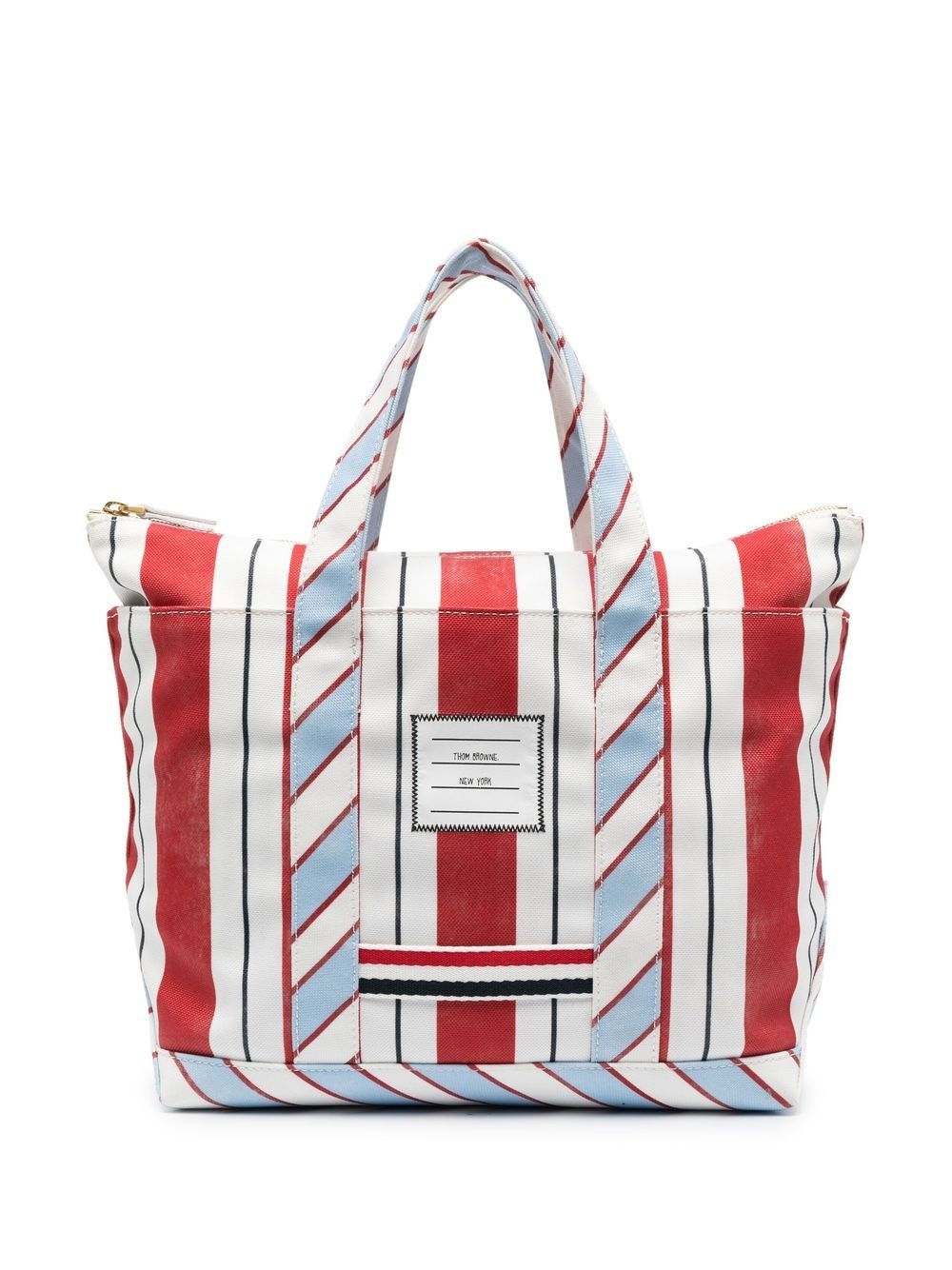 signature stripe-pattern tote bag - 1