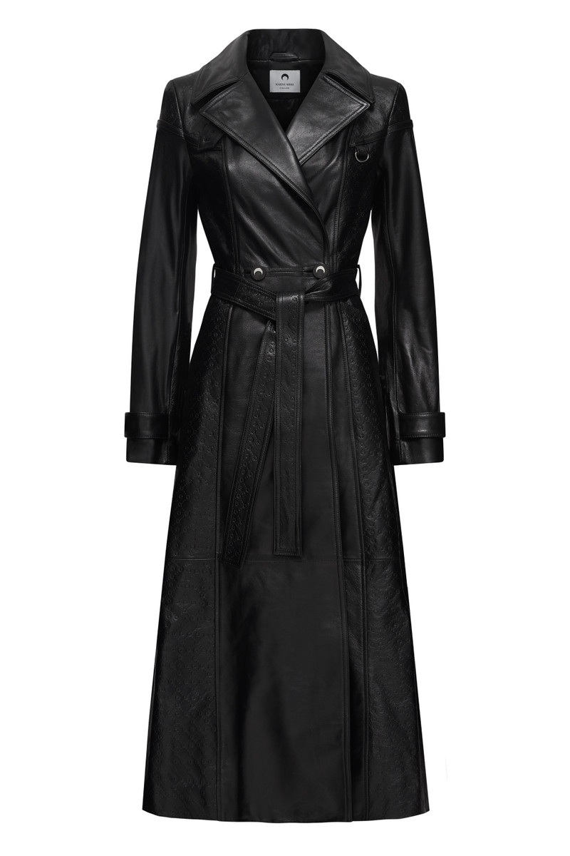 Embossed Leather Trench Coat 1