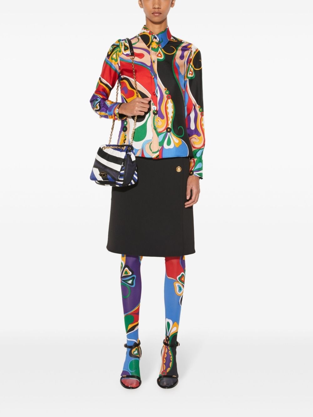 Orchidee-print silk-twill shirt - 2