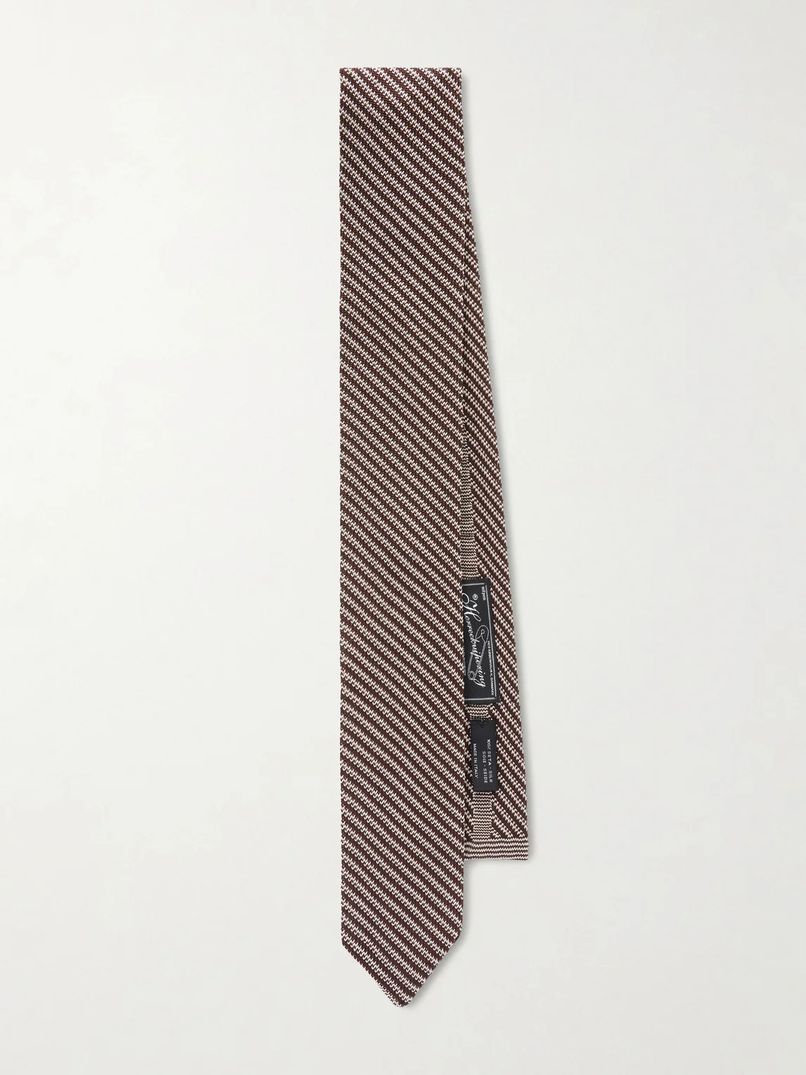 6cm Striped Knitted Silk Tie - 1