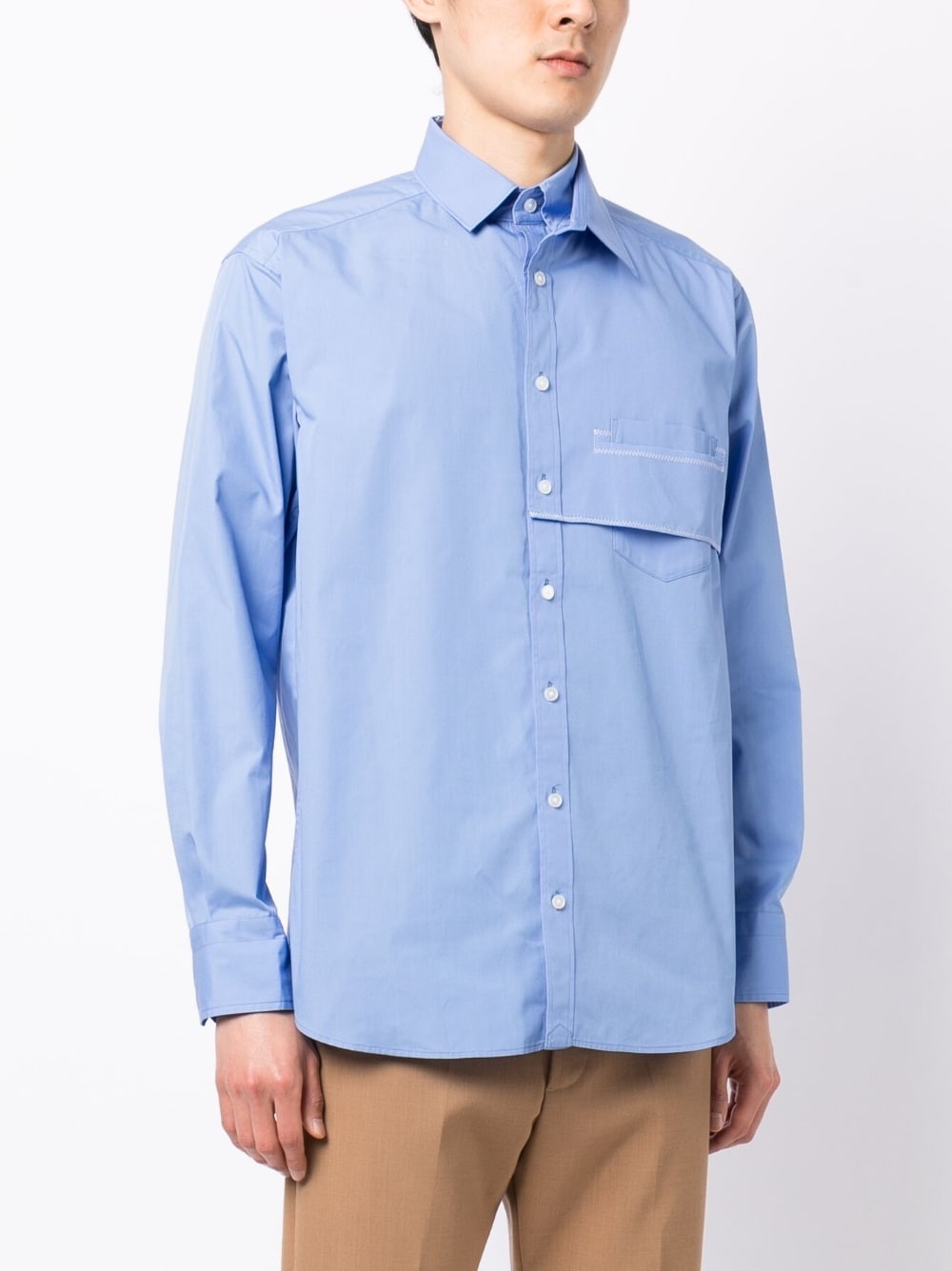 Kolor off-center half button fastening shirt | REVERSIBLE