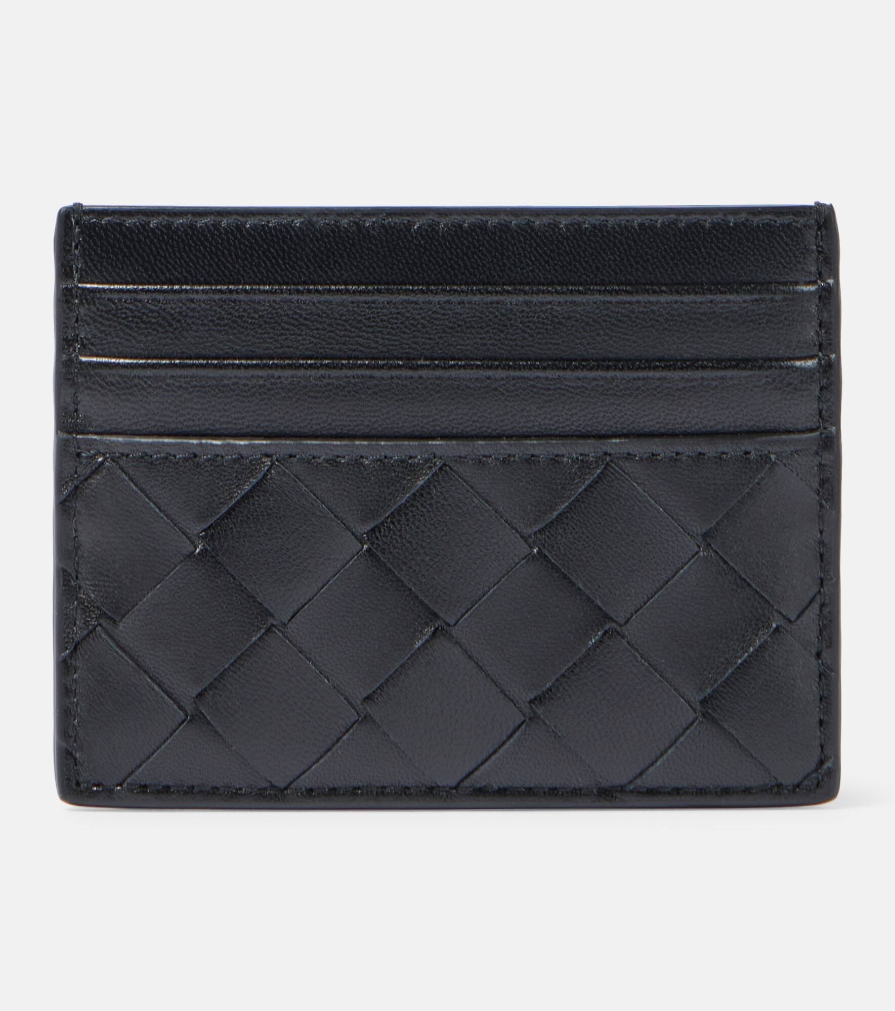 Intrecciato leather card holder - 1