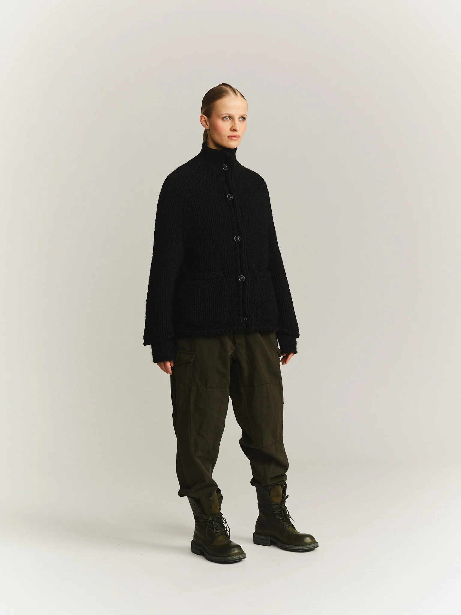 CARDIGAN - SO WOOL - BLACK - 1