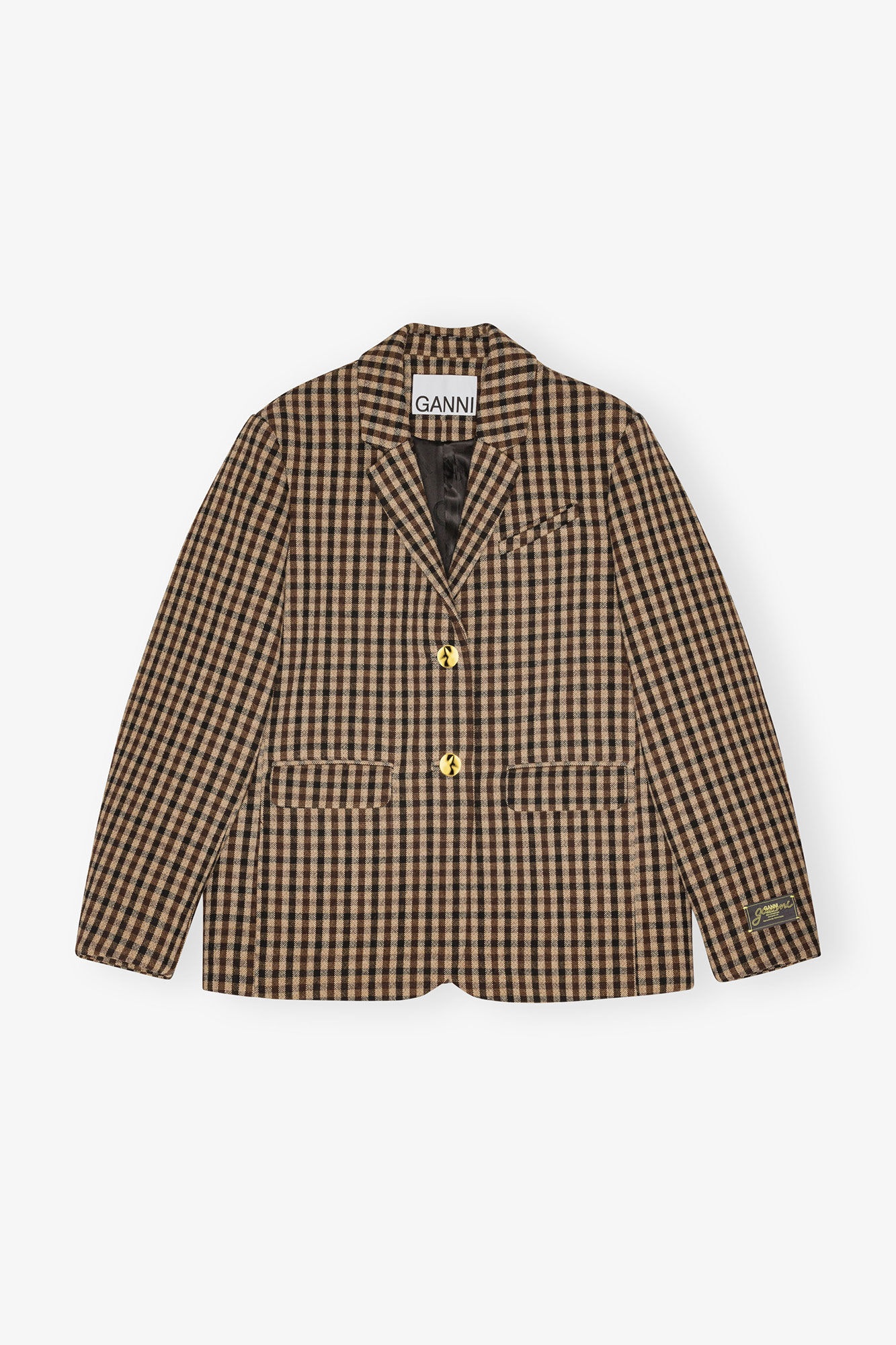 CHECK WOOL BLAZER - 1