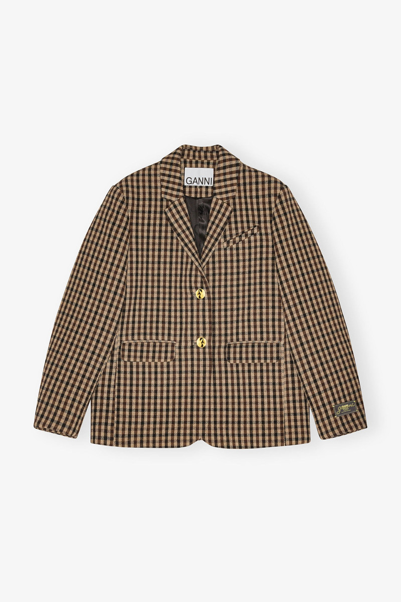 CHECK WOOL BLAZER 1