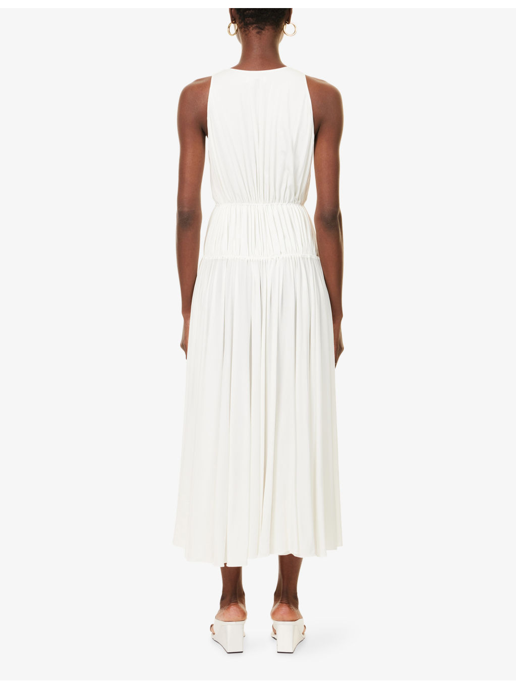 Draped Sleeveless Woven Maxi Dress - 4
