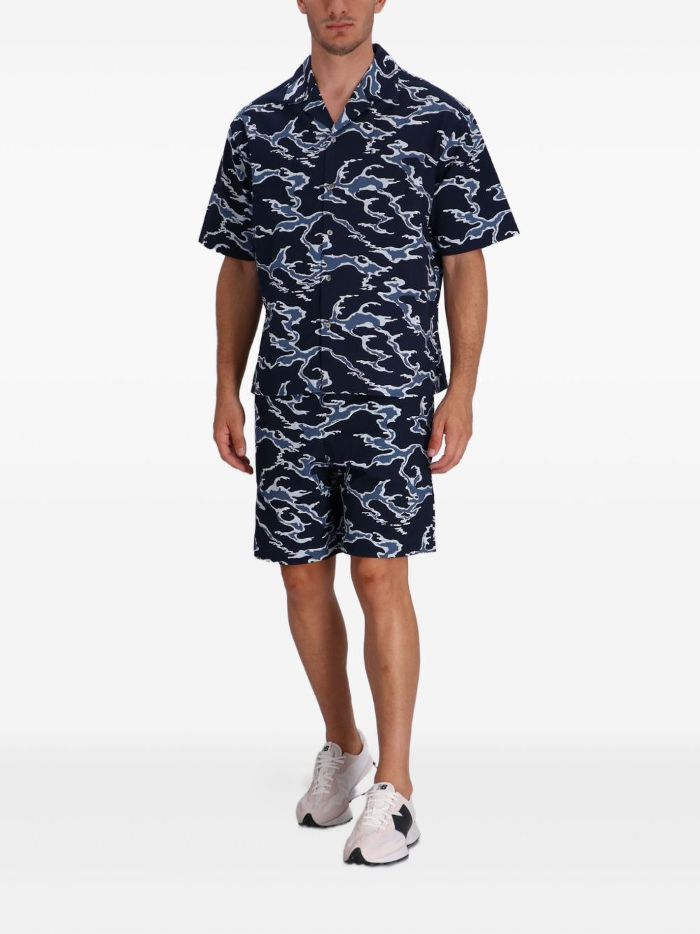 ocean camo-print cotton shorts - 2
