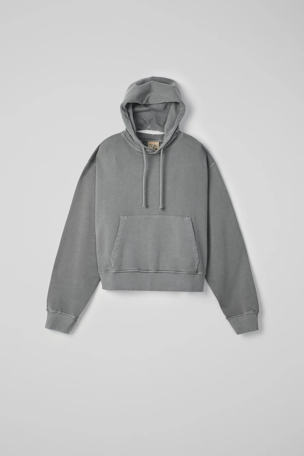 Gray Mineral Dye Boxy Hoodie - 1
