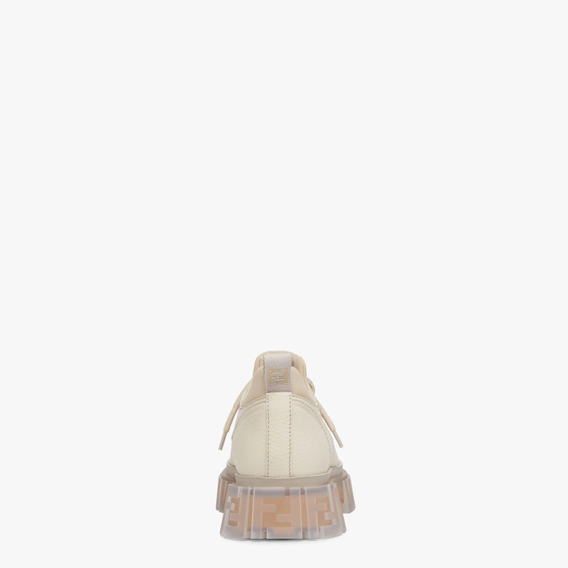 FENDI Beige leather lace-ups outlook