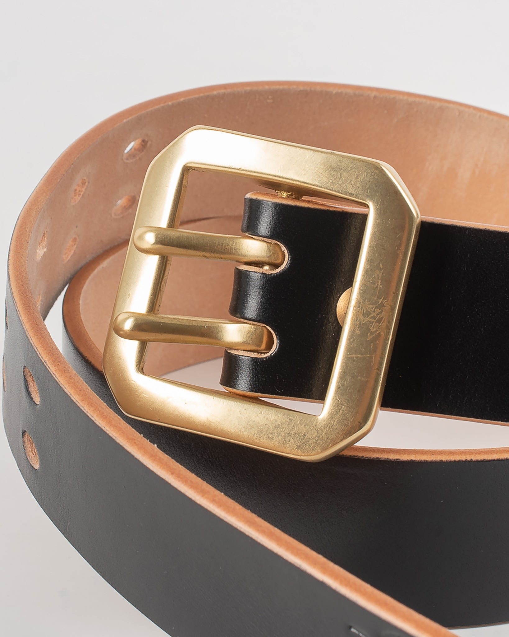 OGL-BELT-DPGAR-BLK OGL Double Prong Garrison Buckle  Leather Belt - Hand-Dyed Black - 5