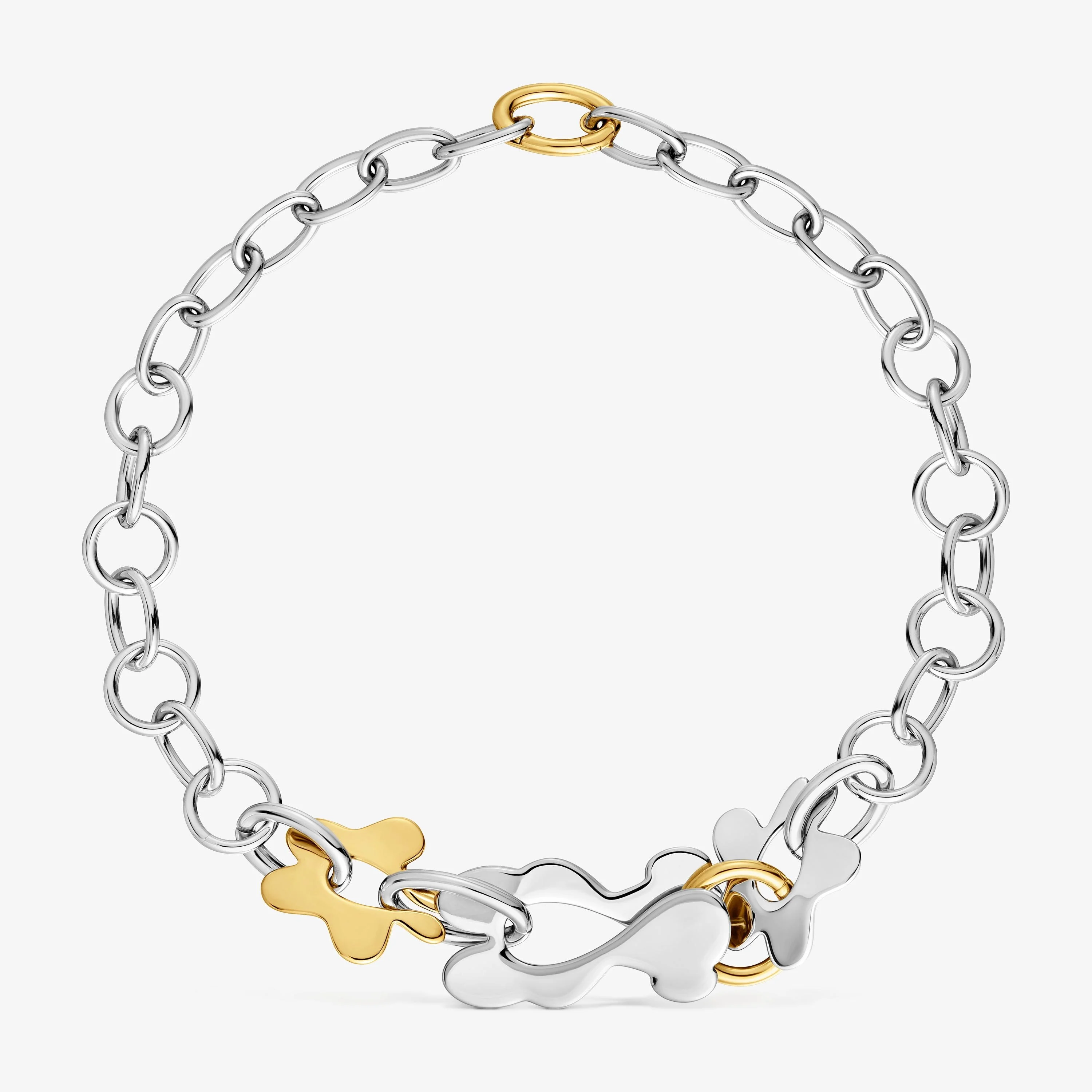 Two-tone steel motif Necklace TOUS Strain - 1