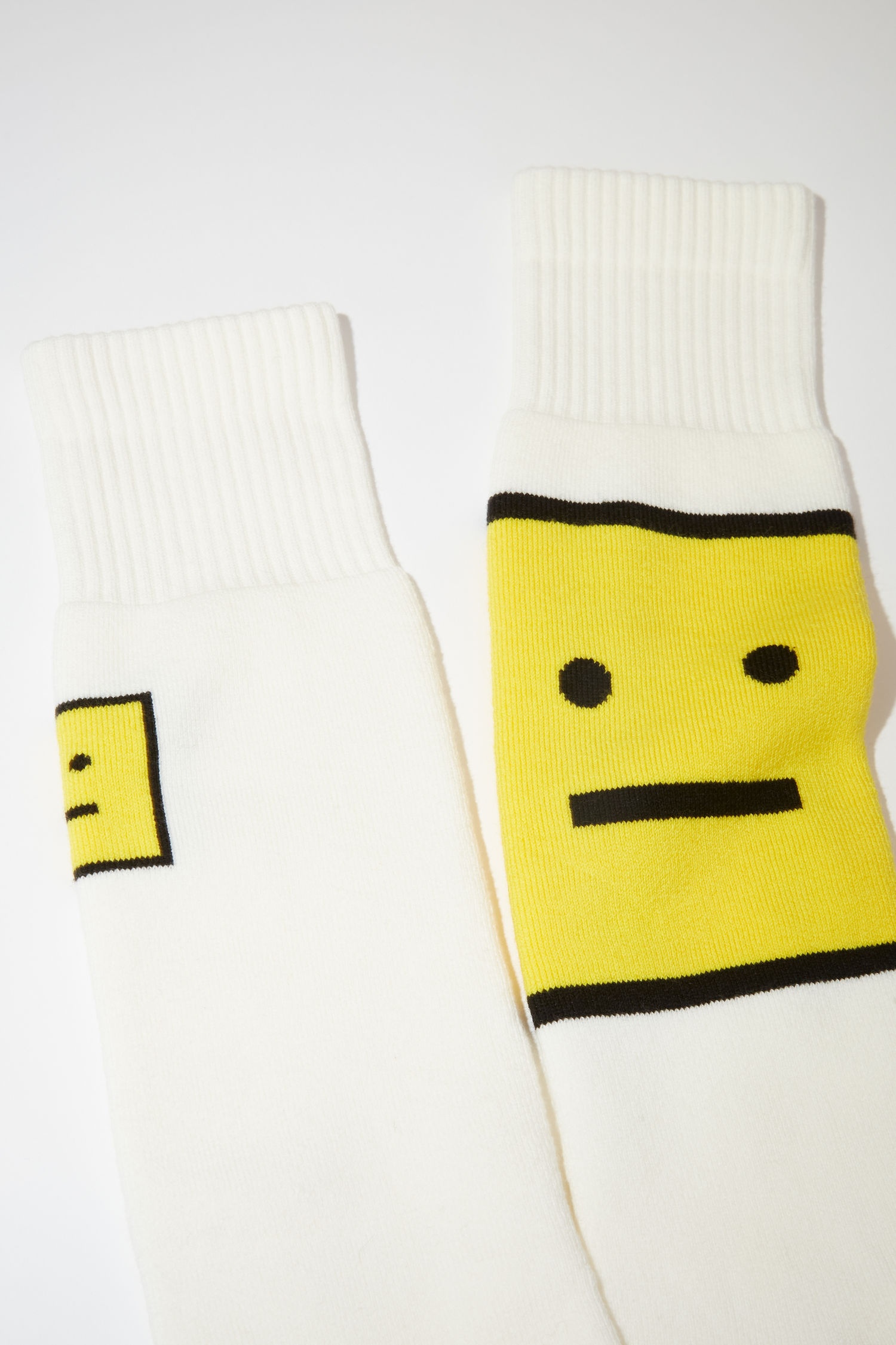 Cotton knee socks - White/yellow - 4