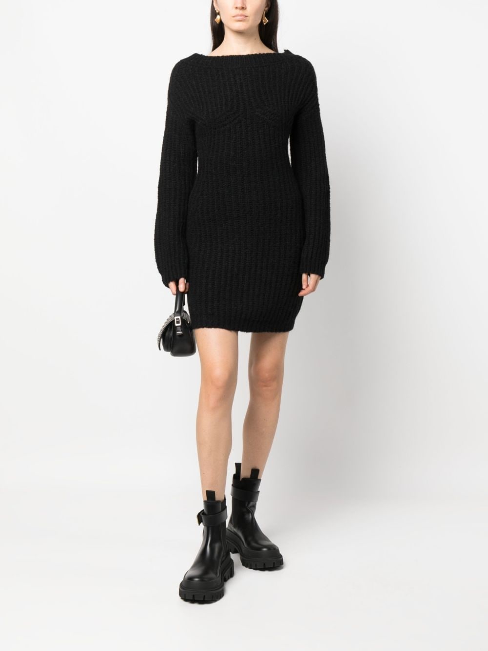 Alp off-shoulder knitted minidress - 2