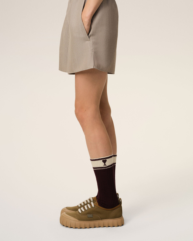 AMI Paris BURGUNDY COTTON AMI DE COEUR STRIPED SOCKS outlook