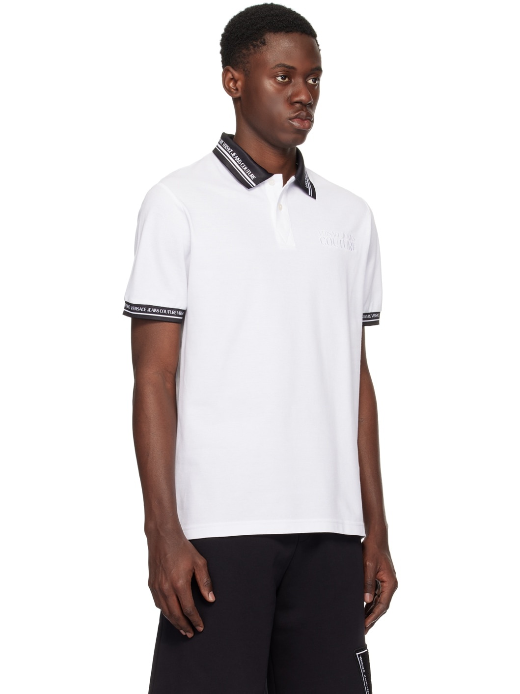 White Printed Polo - 2