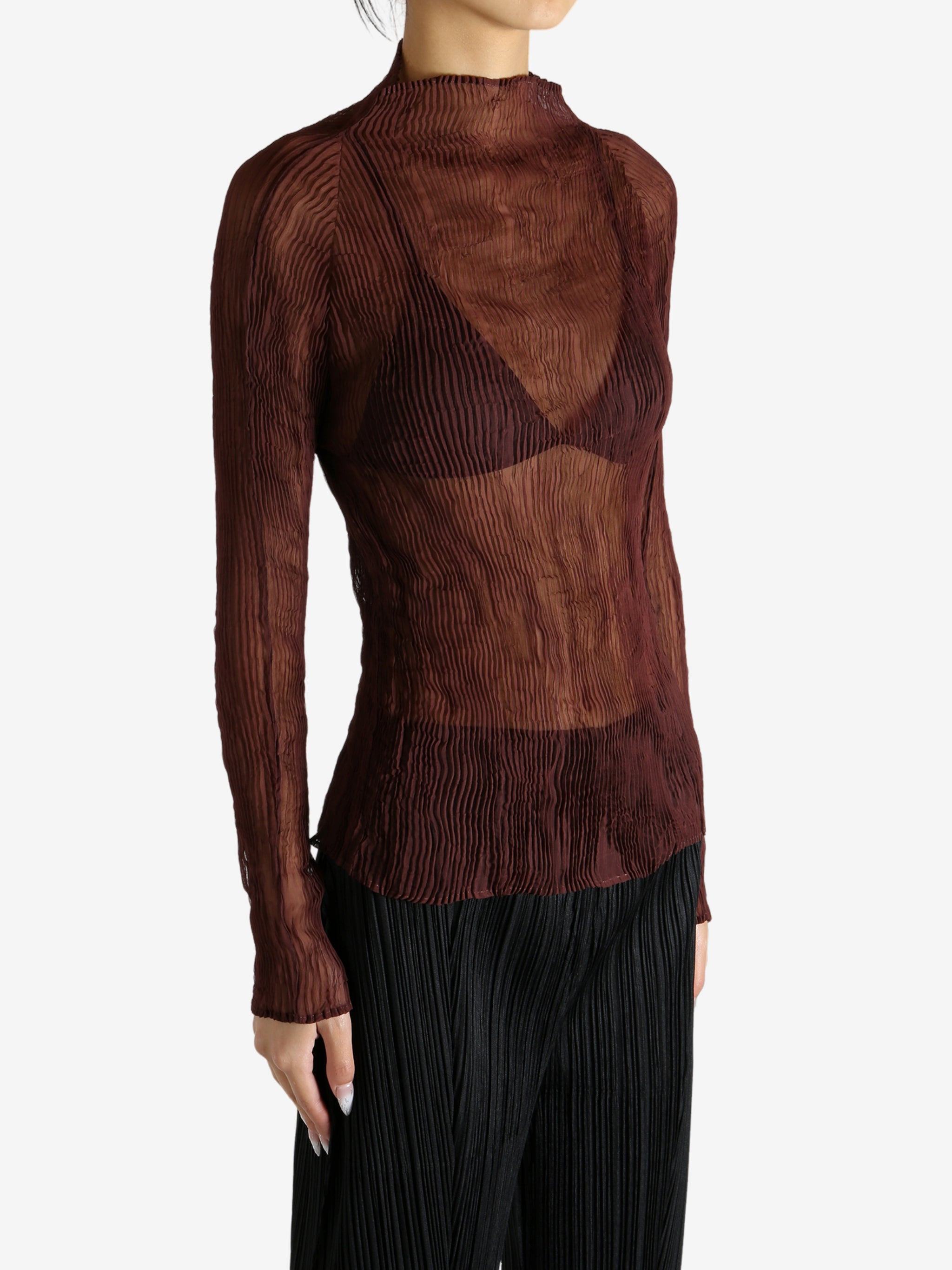 ISSEY MIYAKE - Women Chiffon Twist 2 Shirt - 2