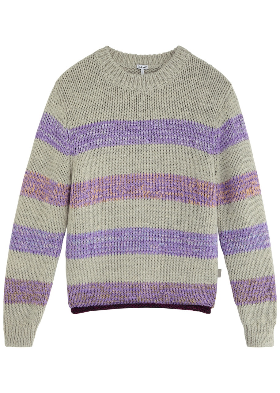 Loewe Striped-intarsia Wool-blend Jumper - 1