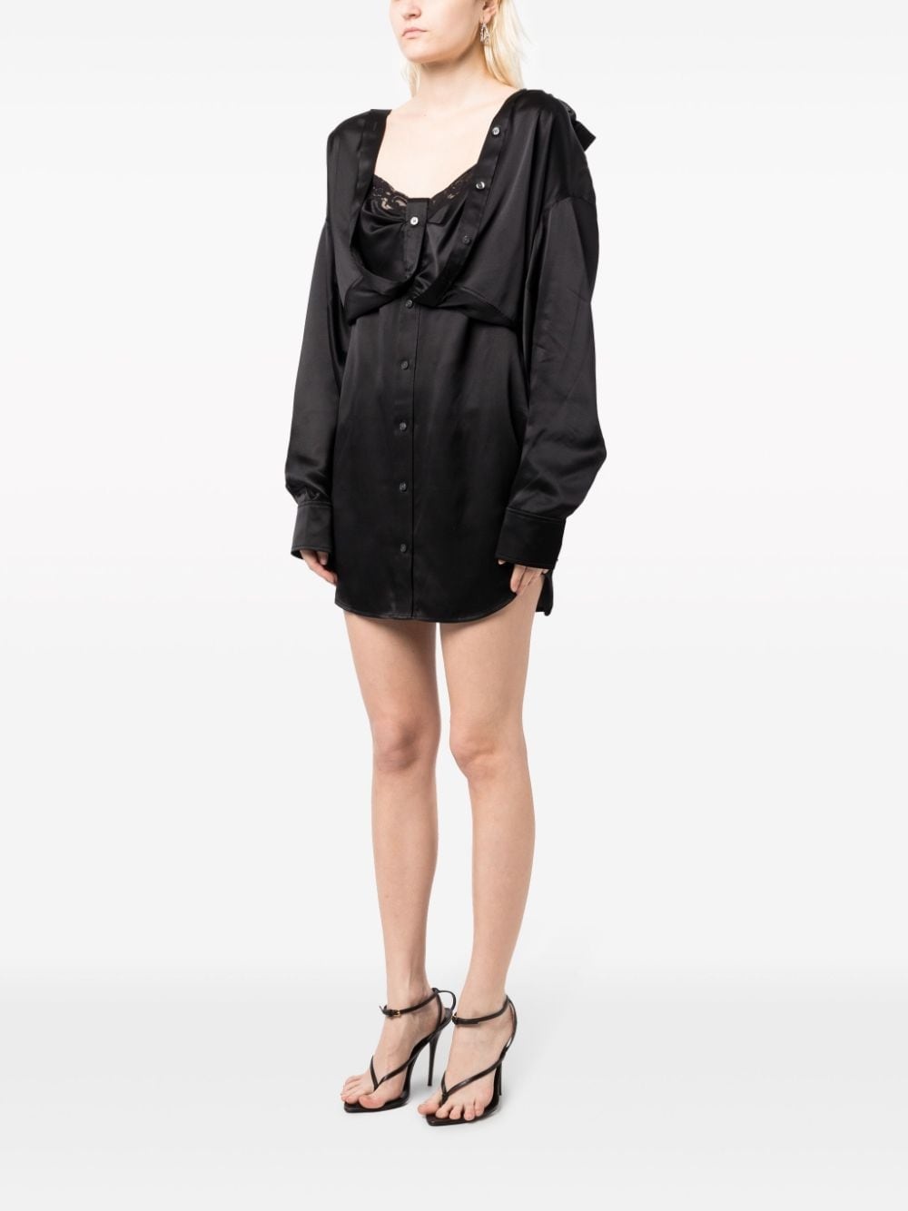 layered silk minidress - 3